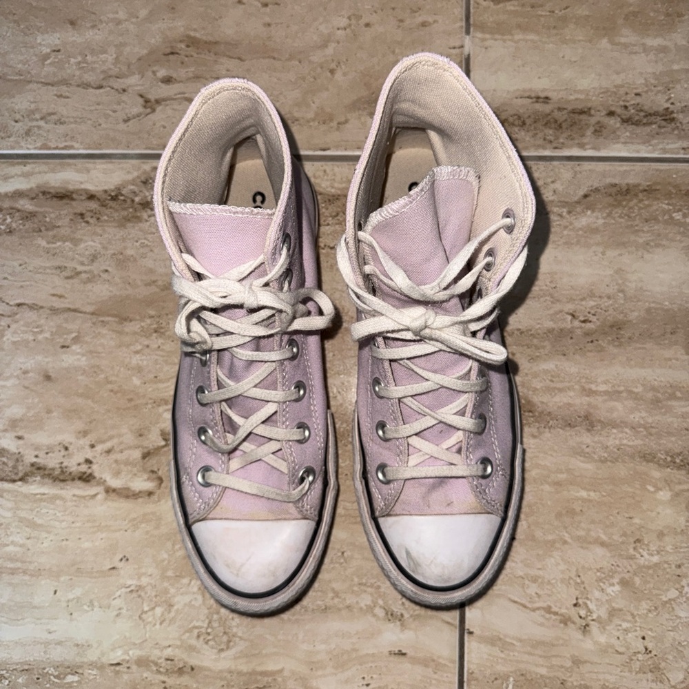 Classic High-Top Canvas Sneakers - light purple